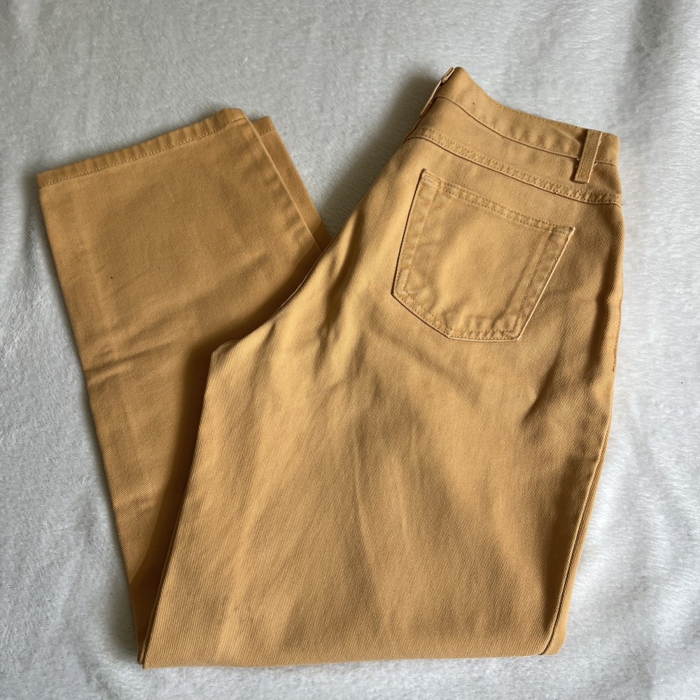Newport News Jeanology High Waisted Tapered Mom Jeans size 10 Gold Yellow - Picture 7 of 8